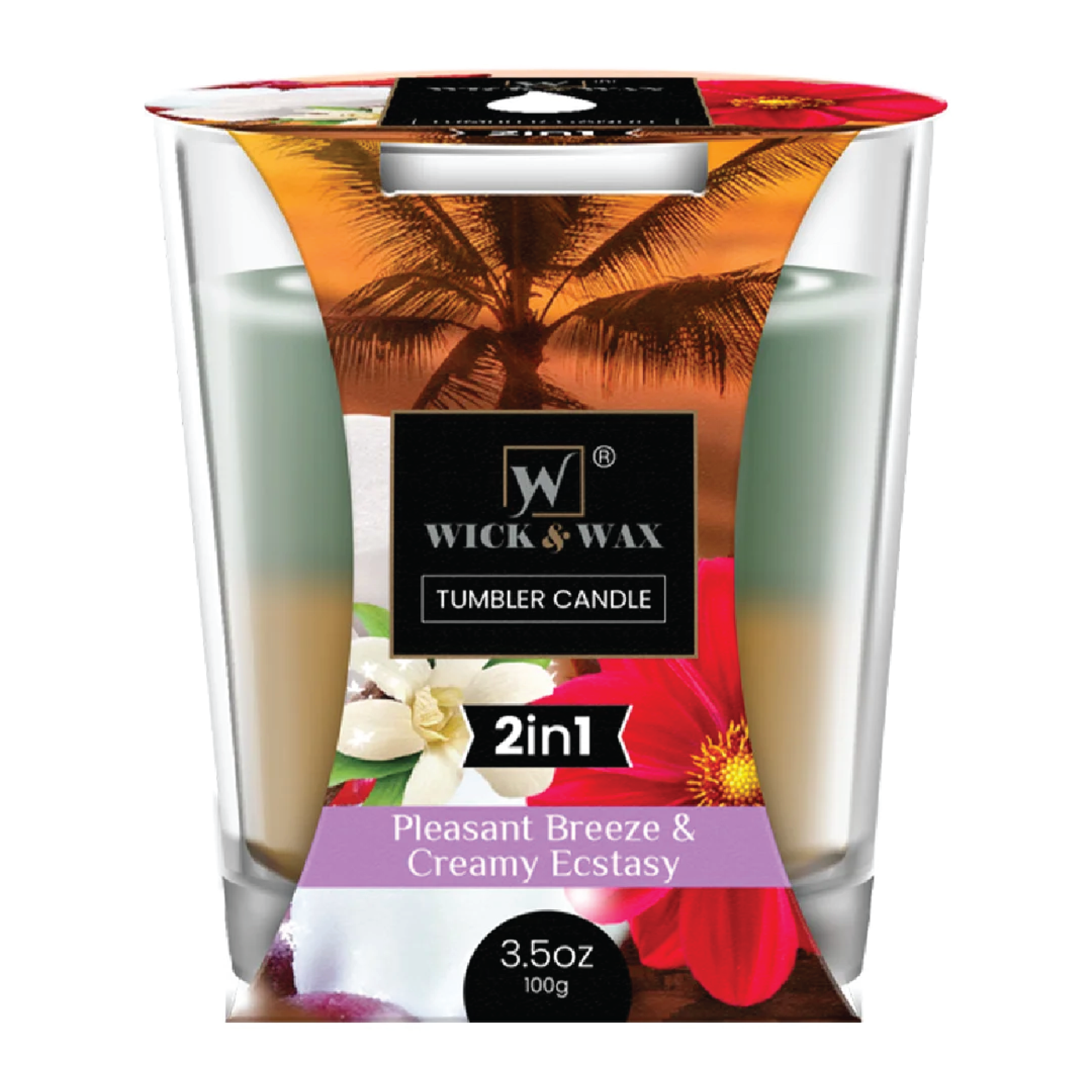 Wick & Wax Pleasant Breeze & Creamy Ecstasy Tumbler Candle 3.5oz