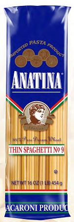 Anatina Pasta Bags Thin Spaghetti 16 oz