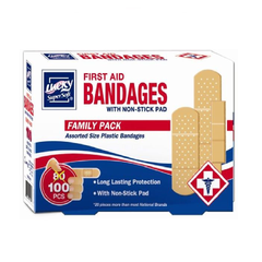 Lucky First Aid Bandages Family Pack 100 Count