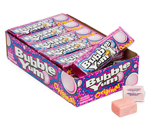 BUBBLE YUM Original Flavor Bubble Gum, 1.4 oz, 5 pieces