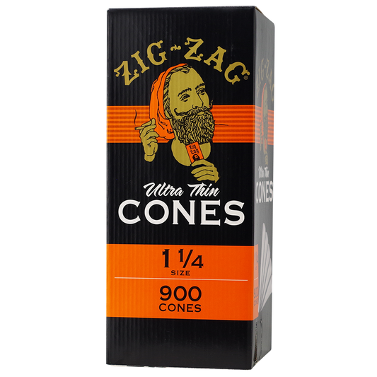 Zig Zag 1 1/4 Ultra Thin Bulk Cones 900ct Bulk Display