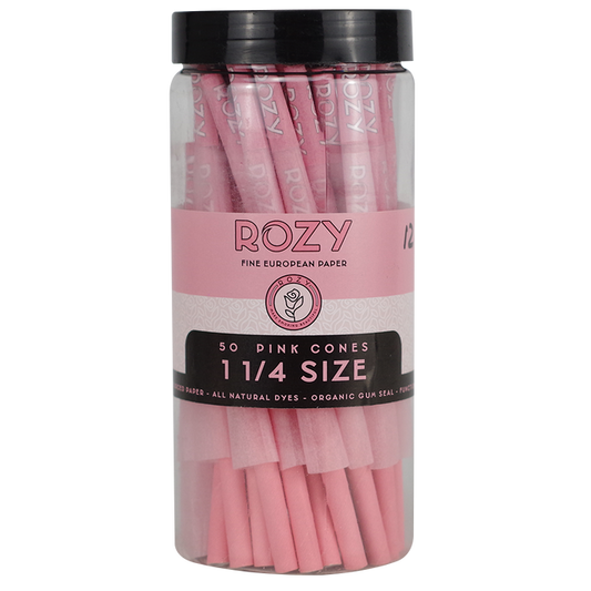 Rozy Pink 1 1/4 Rolling Cones Jar 50 Count