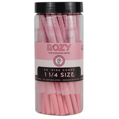 Rozy Pink 1 1/4 Rolling Cones Jar 50 Count