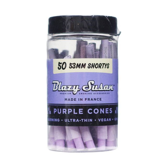 Blazy Susan 53mm Shortys Purple Cones Jar 50 Count