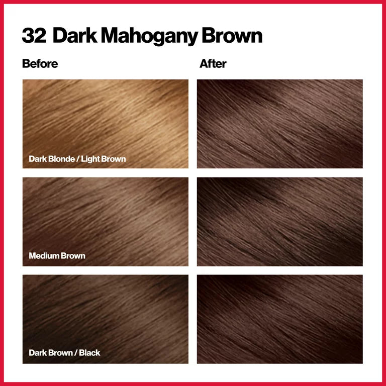 Revlon Dark Mahogany Brown Permanent Colorsilk Beautiful Color Hair Dye #32