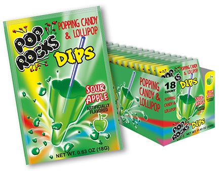 Pop Rocks Dips Sour Apple 0.8oz