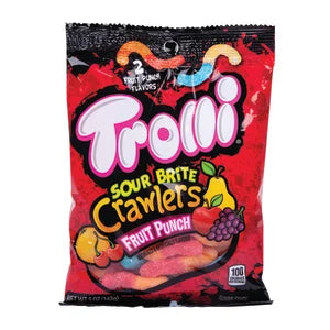 Trolli Sour Brite Crawlers Fruit Punch Peg Bag 5oz