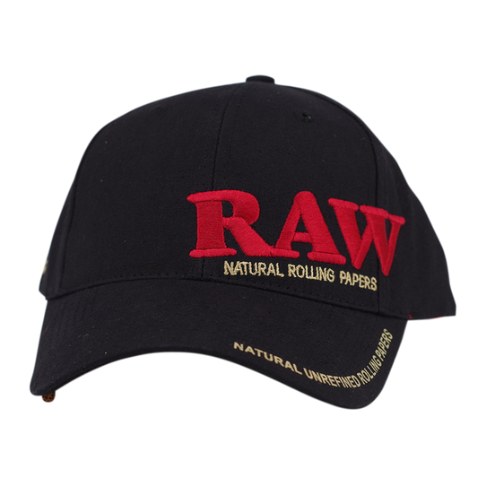 Raw Black Curved Bill Adjustable Hat With Poker