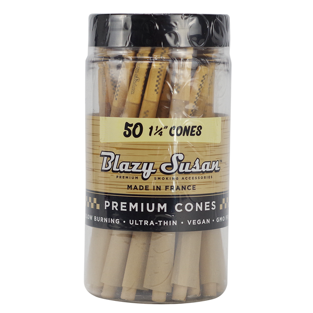 Blazy Susan Unbleached 1 1/4 Cones Jar 50 Count