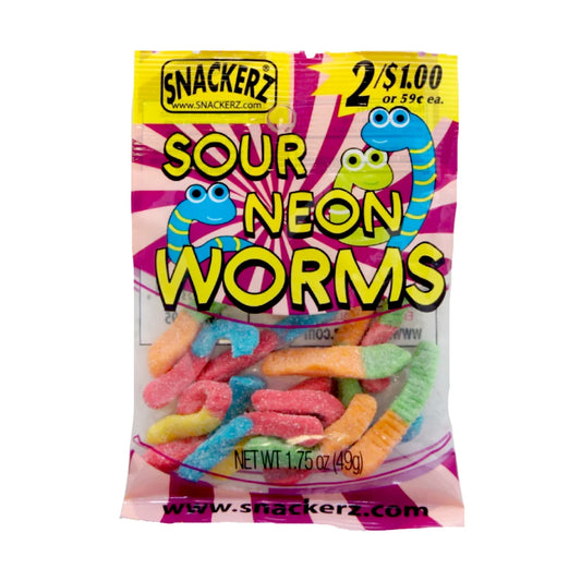 Snackerz Tasty Sour Neon Worms