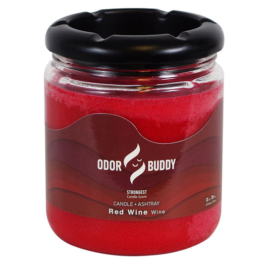 Odor Buddy Red Wine Candle & Ashtray Jar 12oz