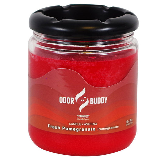 Odor Buddy Fresh Pomegranate Candle & Ashtray Jar 12oz