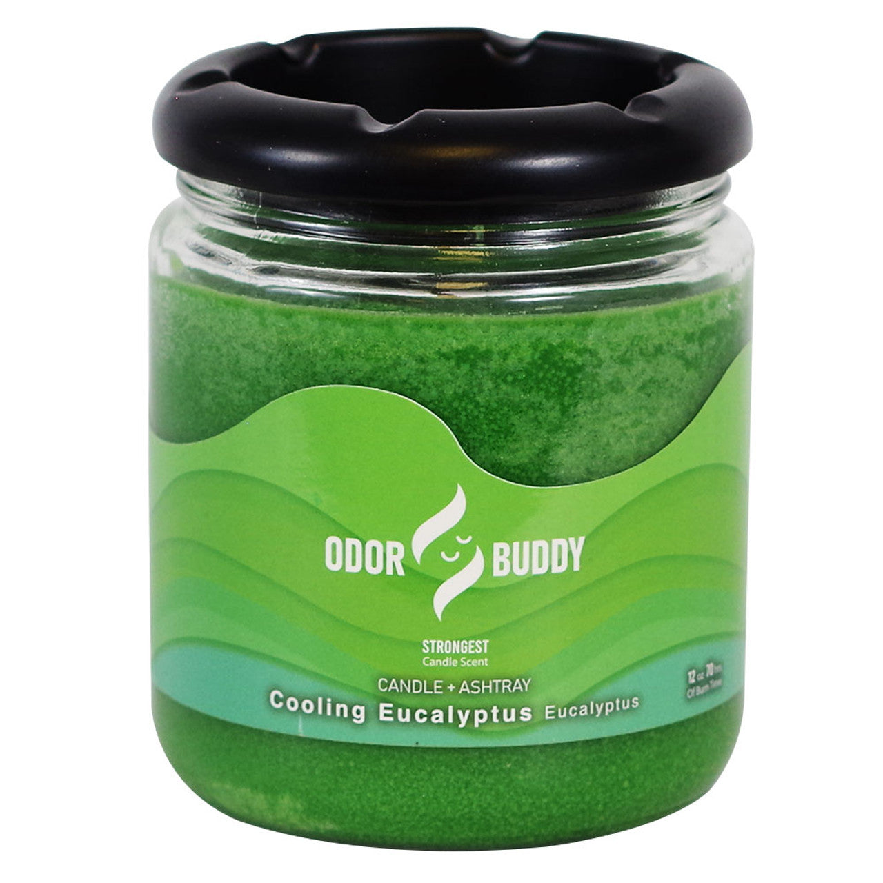 Odor Buddy Cooling Eucalyptus Candle & Ashtray Jar 12oz