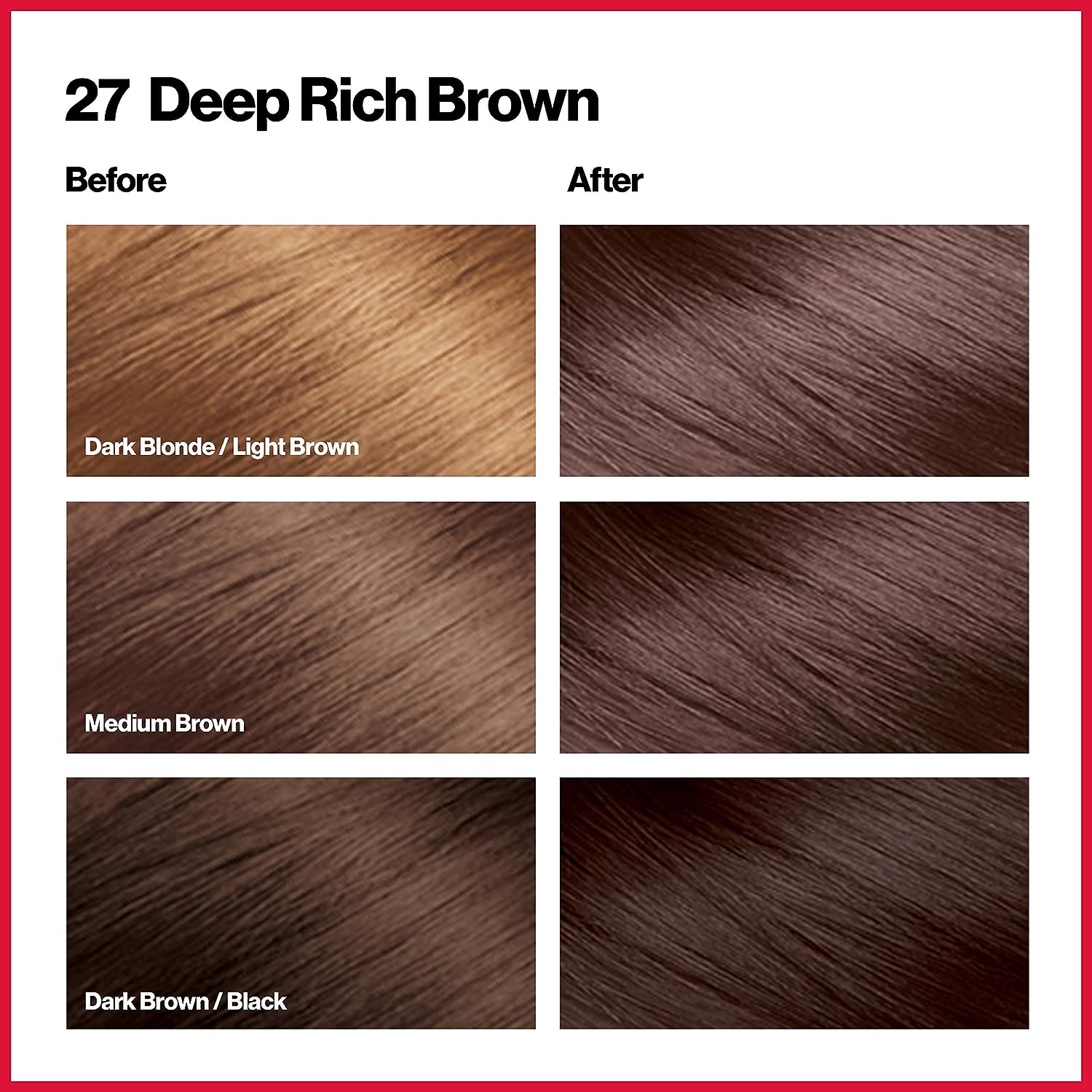 Revlon Deep Rich Brown Permanent Colorsilk Beautiful Color Hair Dye #27