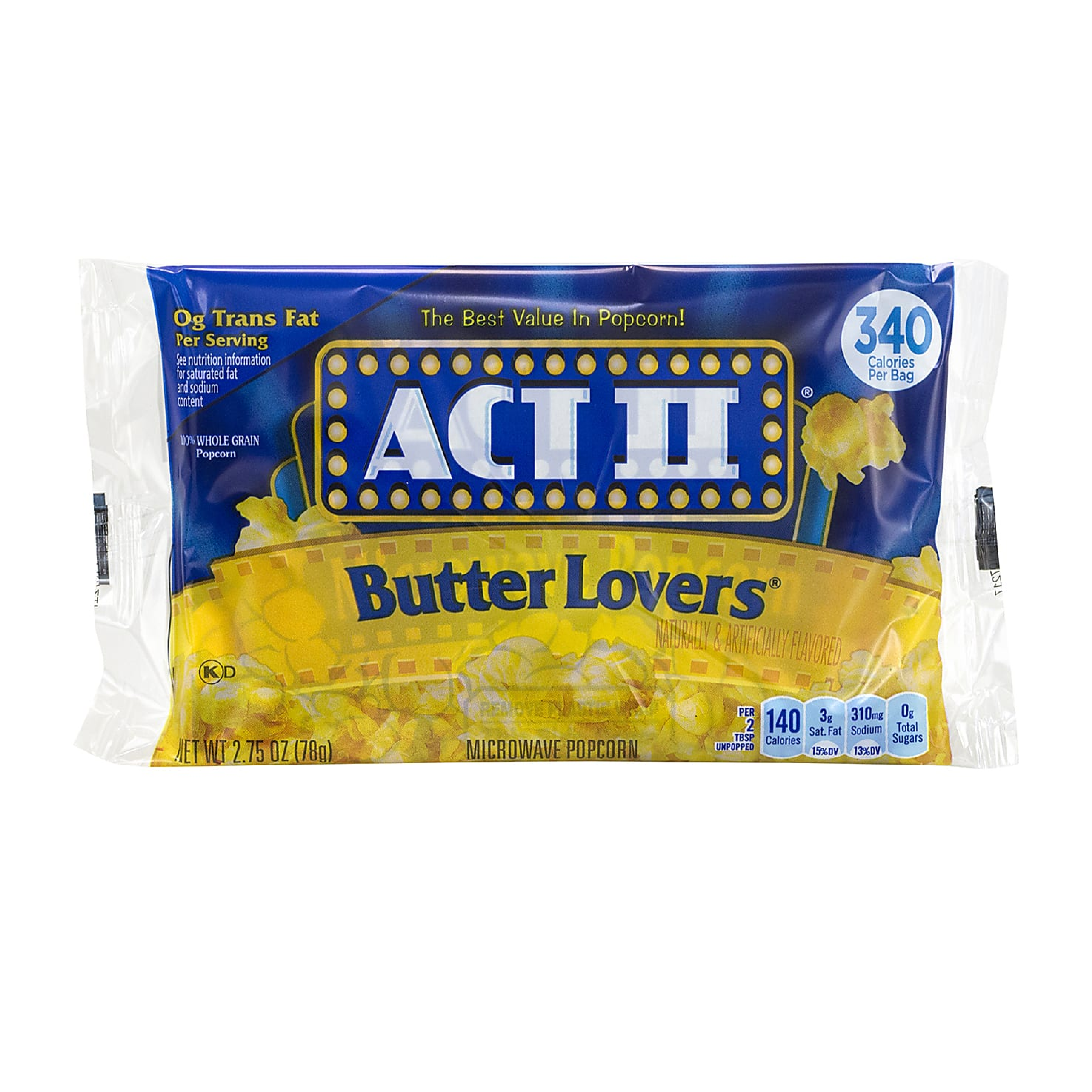 ACT II Butter Lovers Microwave Popcorn Bag 2.75oz