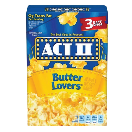 ACT II Butter Lovers Microwave Popcorn 3 Pack