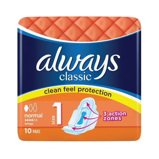 Always Classic Clean Feel Protection Wings Pads 10 Count