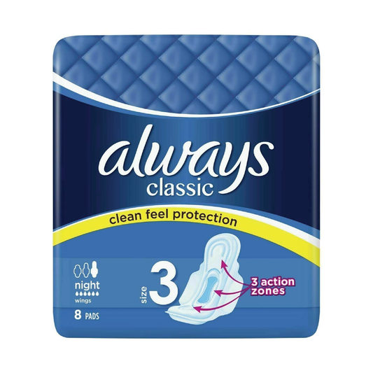 Always Night Classic Clean Protection Wings Pads 8 Count