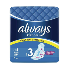 Always Night Classic Clean Protection Wings Pads 8 Count