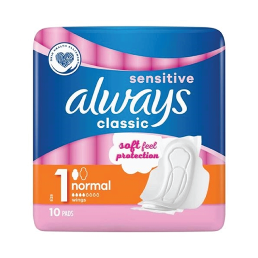 Always Sensitive Classic Soft Feel Wings Pads 10 Count