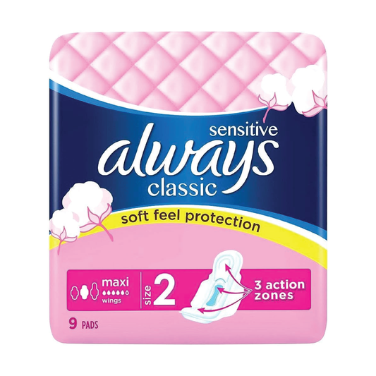 Always Sensitive Classic Soft Feel Wings Pads 9 Count