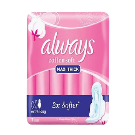 Always Cotton Soft Maxi Thick Wings Pads 7 Count