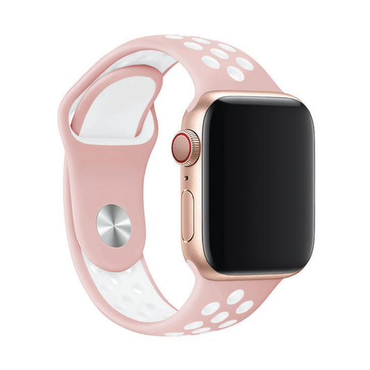 Apple Watch Pink & White Sport Band Straps  Size | 42/44/45/49MM