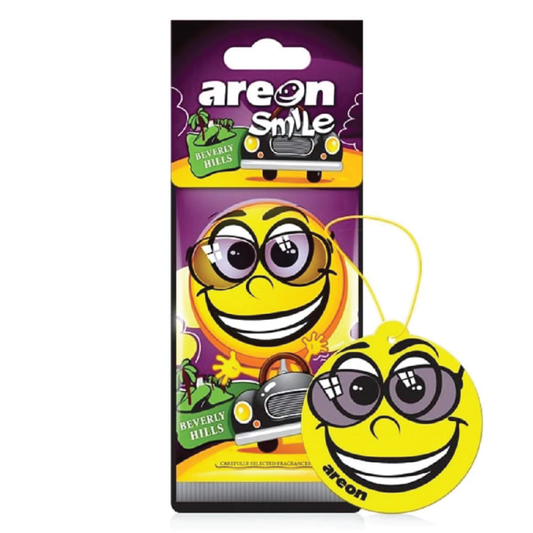 AREON Smile Beverly Hills Funny Car Emoji Hanging Air Freshener