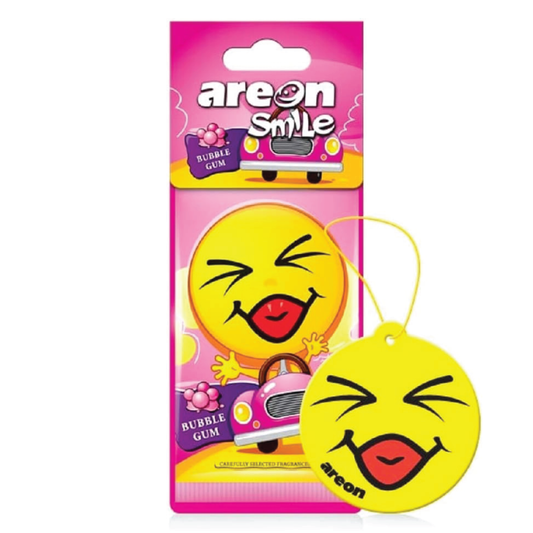 AREON Smile Bubble Gum Funny Car Emoji Hanging Air Freshener