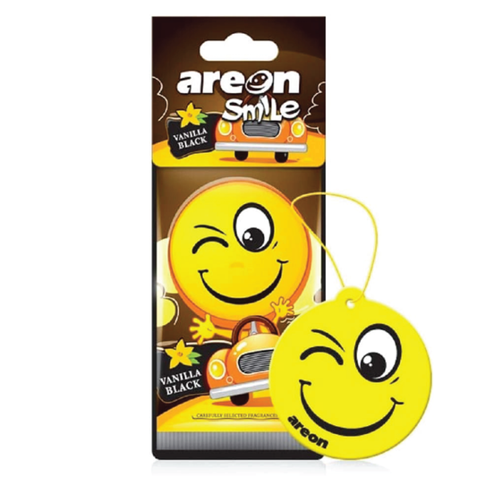 AREON Smile Vanilla Black Funny Car Emoji Hanging Air Freshener