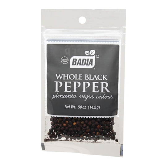 Badia Whole Black Pepper Bag .5oz