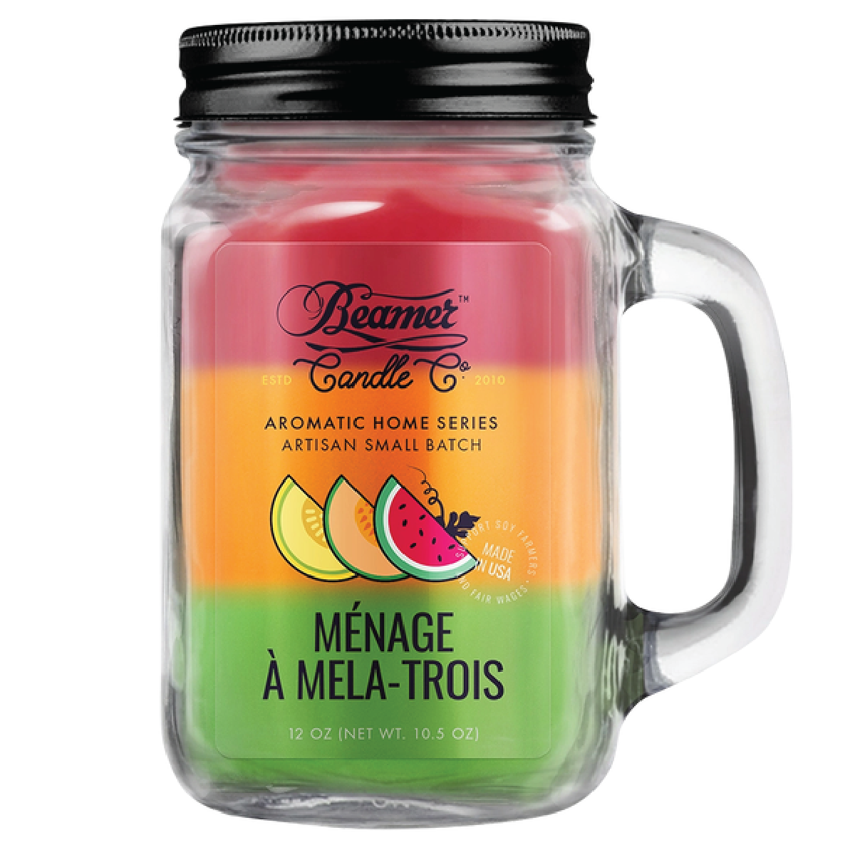 Beamer Menage A Mela-Trois Candle Jar 12oz