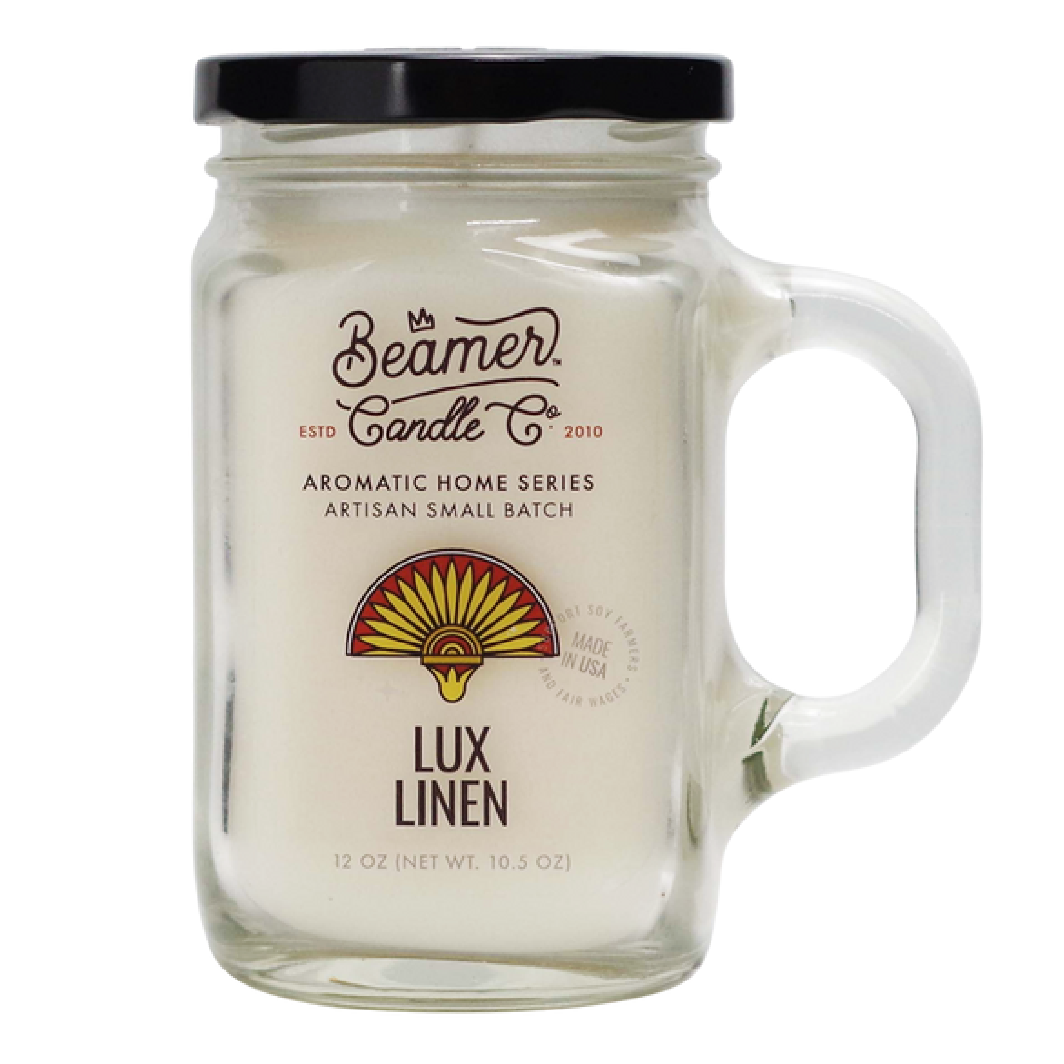 Beamer Aromatic Home Series Lux Linen Candle Jar 12oz