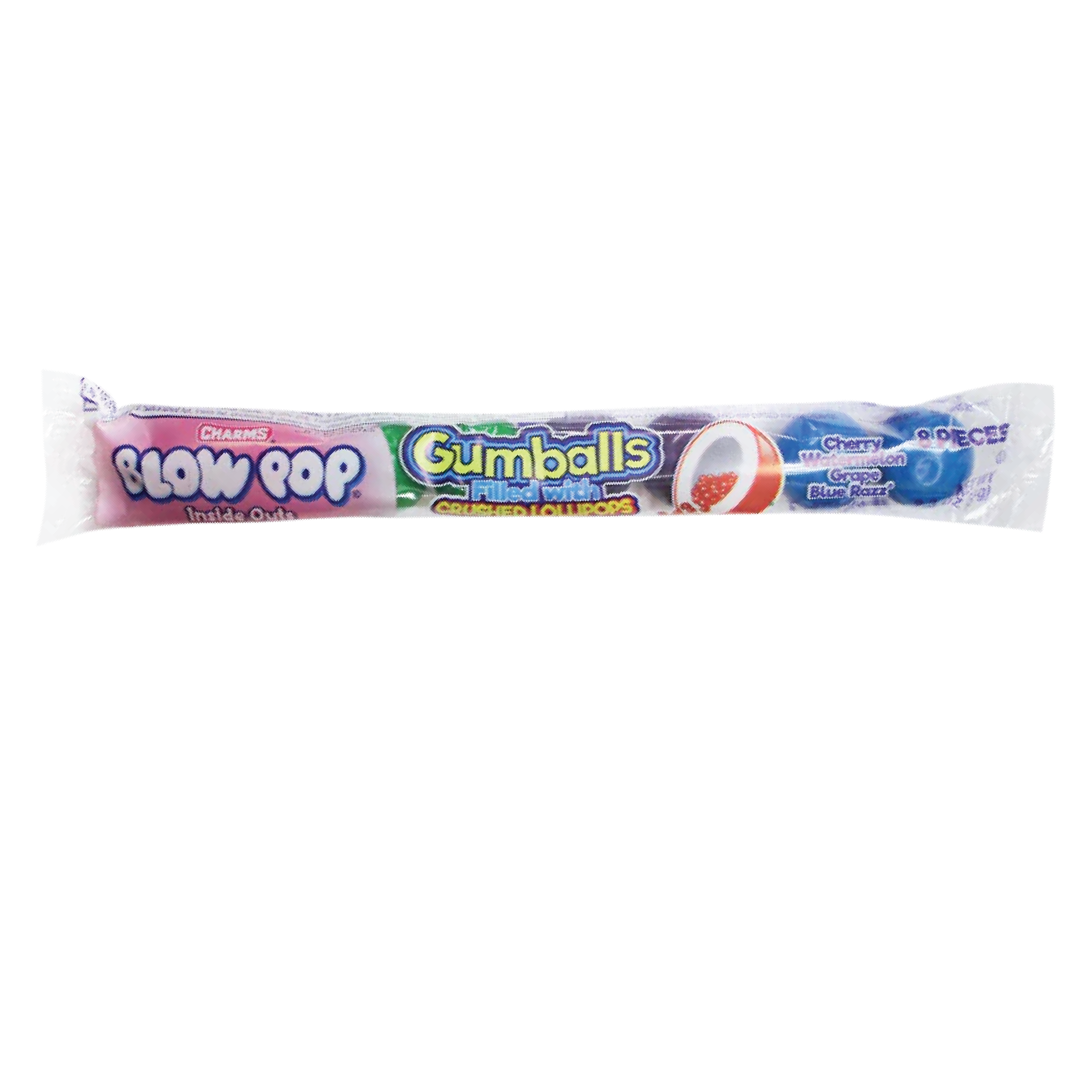 Charms Blow Pop Inside Outs Crushed Lollipop Filled Gumballs 2.3oz