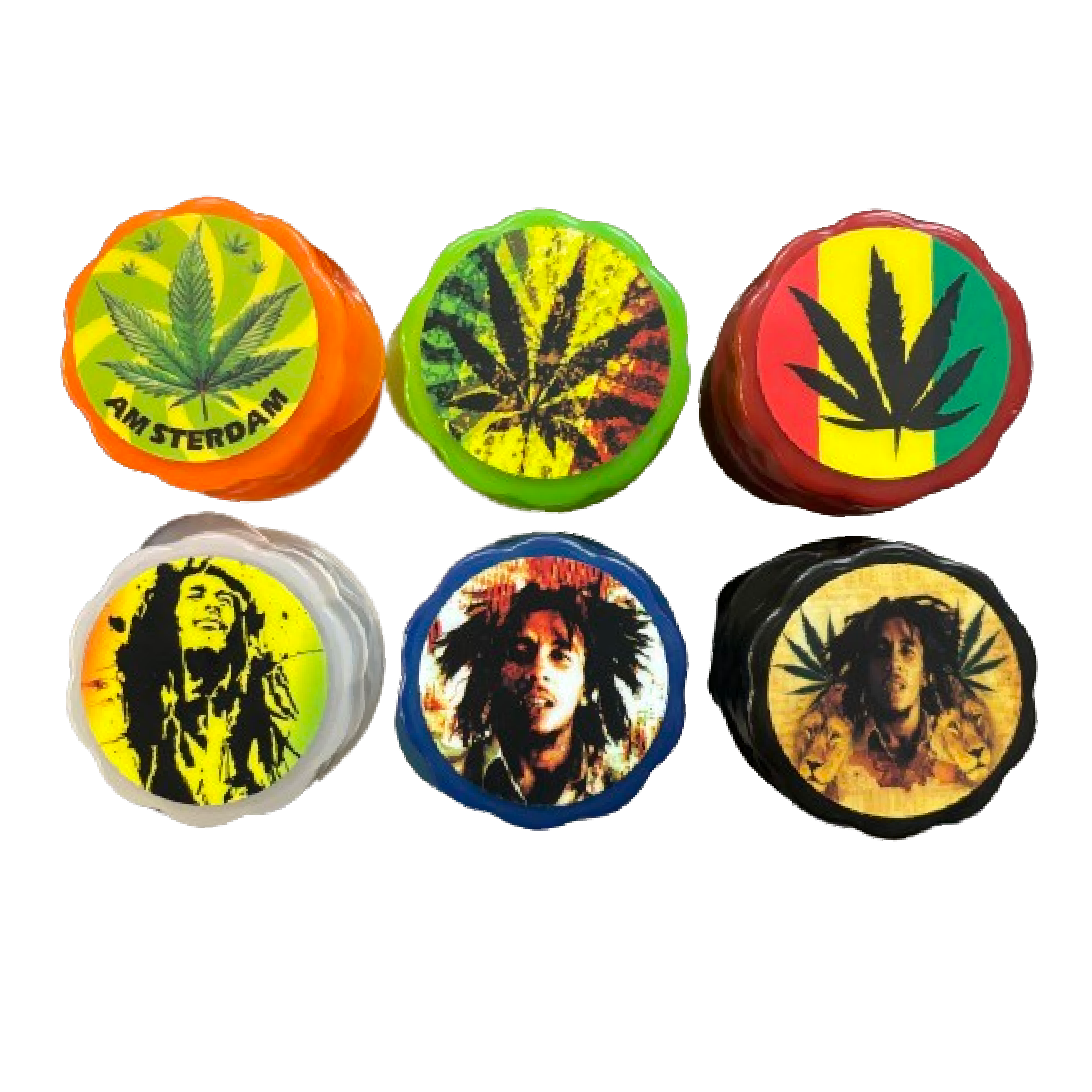 Bob Marley Weed Leaf Design Medtainers