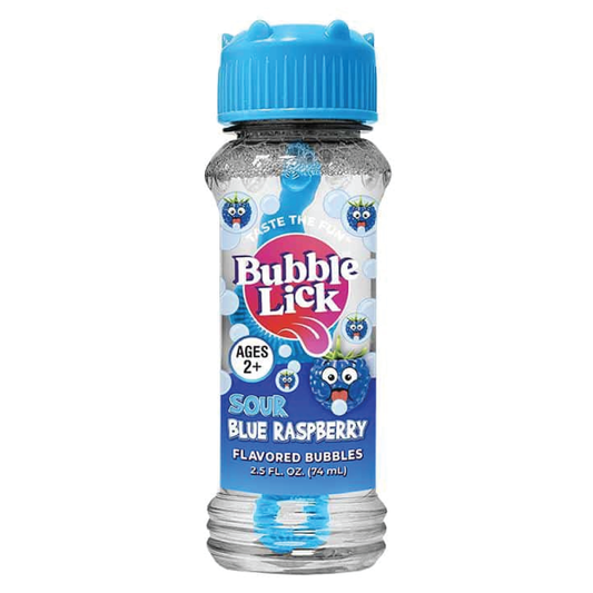 Bubble Lick Sour Blue Raspberry Flavored Bubbles 2.5oz