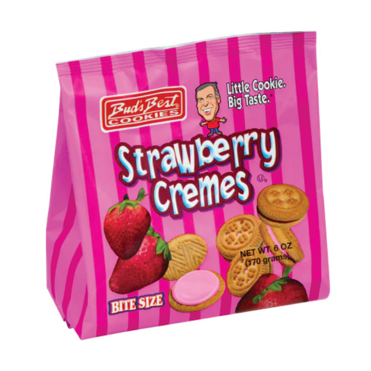 Bud's Best Strawberry Cremes Bite Size Cookie Snacks 6oz