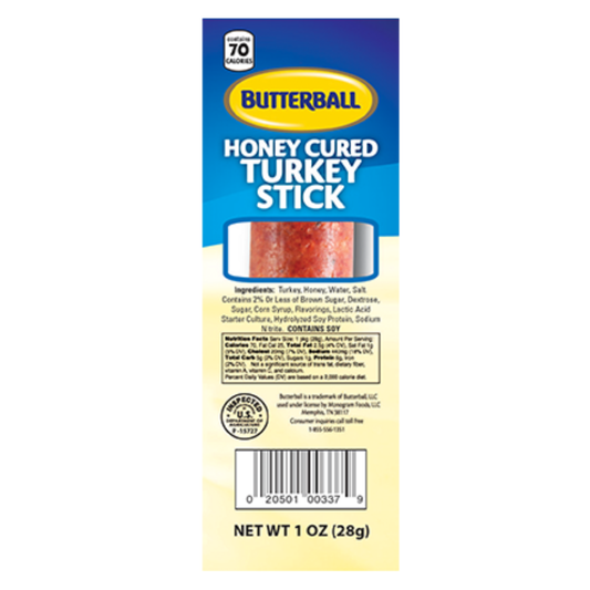 Butterball Honey Cured Turkey Stick 1oz