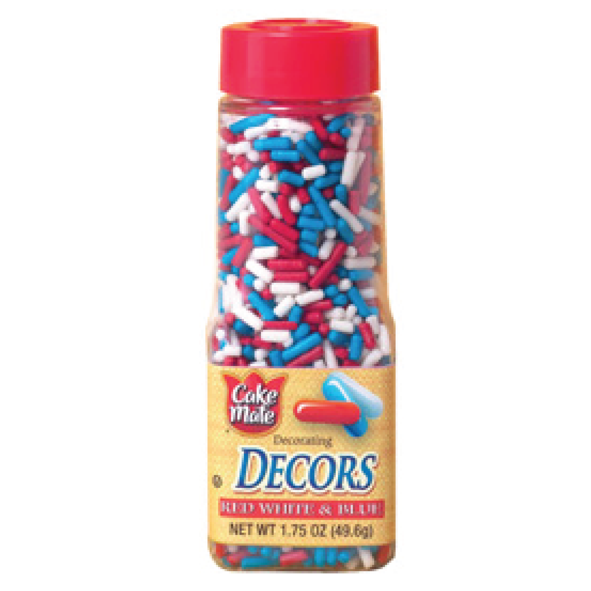 Cake Mate Decorating Decors Red White & Blue Sprinkles 1.75oz