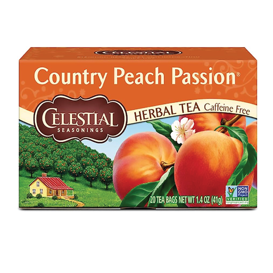 Celestial Country Peach Passion Caffeine Free Herbal Tea | 20 Tea Bags