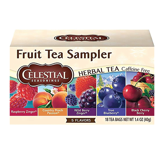 Celestial Fruit Tea Sampler Caffeine Free Herbal Tea | 20 Tea Bags