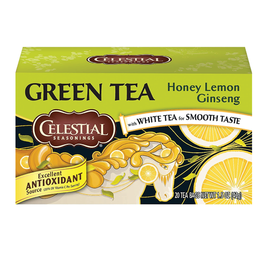 Celestial Honey Lemon Ginseng Caffeine Free Green Tea | 20 Tea Bags