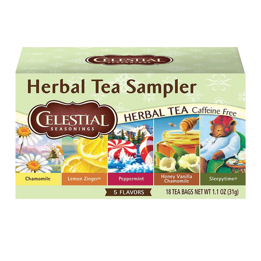 Celestial Herbal Tea Sampler Caffeine Free Herbal Tea | 20 Tea Bags