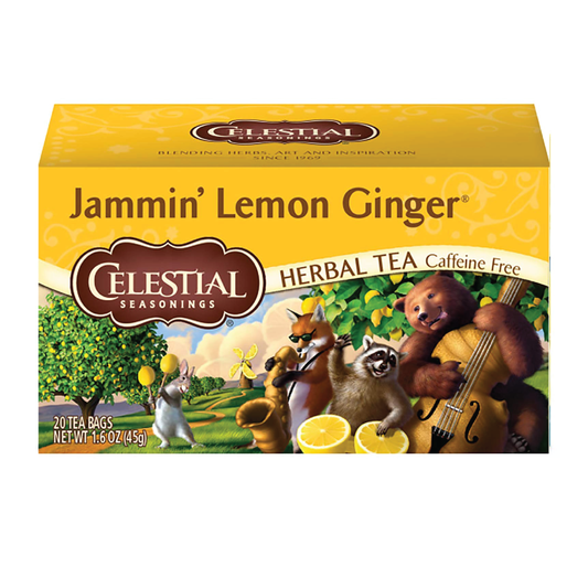 Celestial Jammin' Lemon Ginger Caffeine Free Herbal Tea | 20 Tea Bags