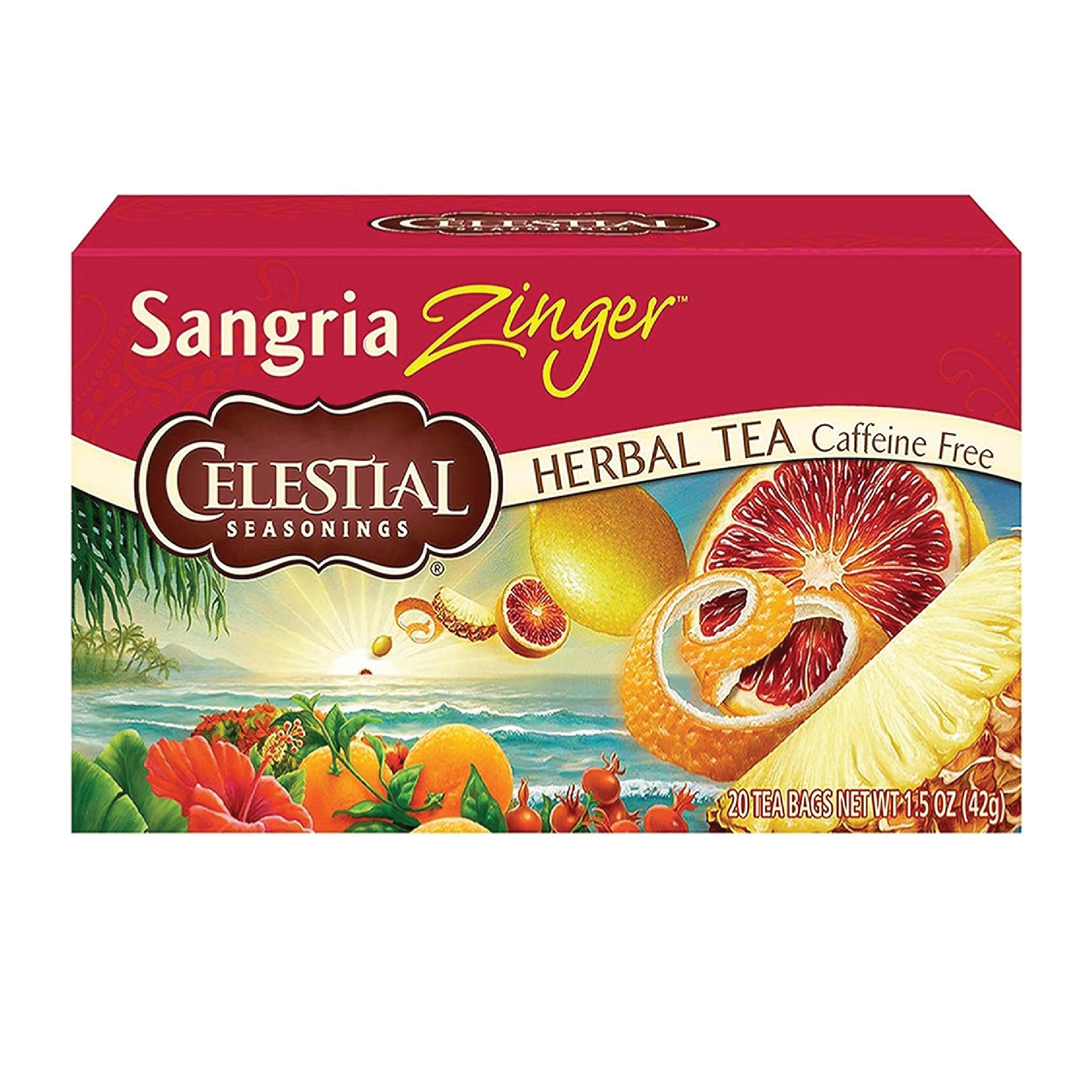 Celestial Sangria Zinger Caffeine Free Herbal Tea | 20 Tea Bags