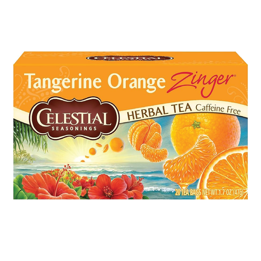 Celestial Tangerine Orange Zinger Caffeine Free Herbal Tea | 20 Tea Bags