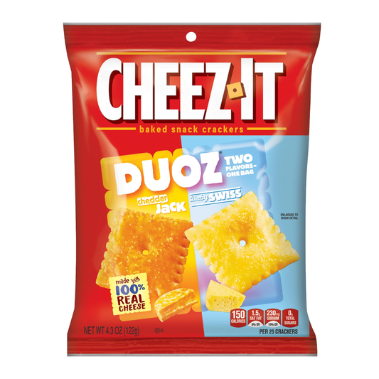Cheez-It Duoz Cheddar Jack & Baby Swiss Baked Snack Crackers 4.3oz