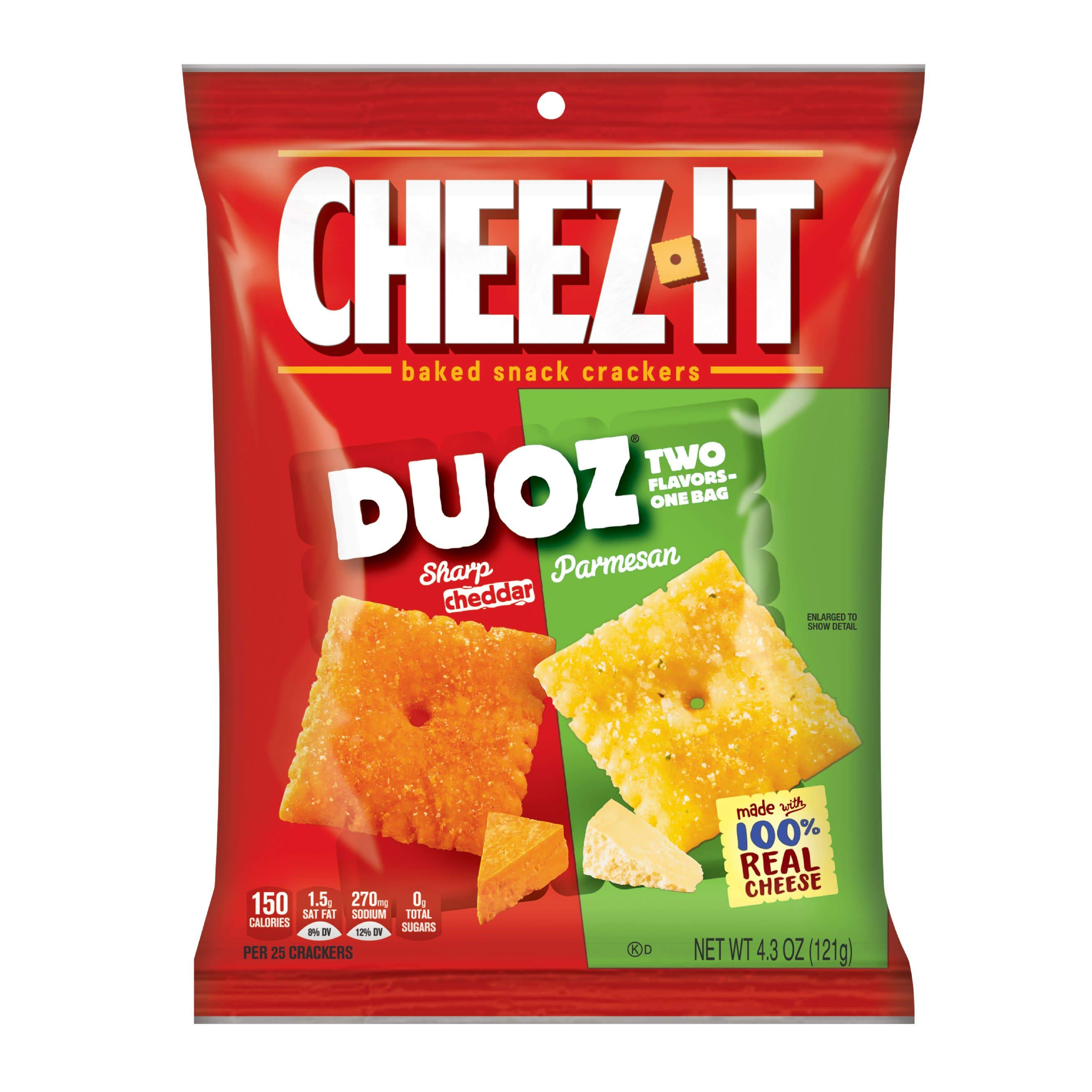 Cheez-It Duoz Sharp Cheddar & Parmesan Baked Snack Crackers 4.3oz