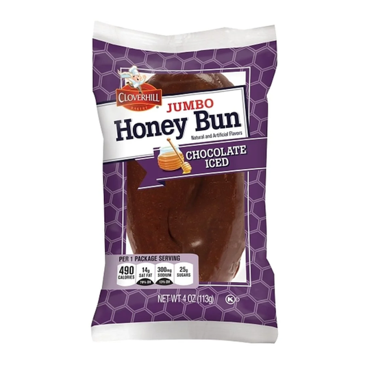Cloverhill Chocolate Iced Jumbo Honey Bun 4oz
