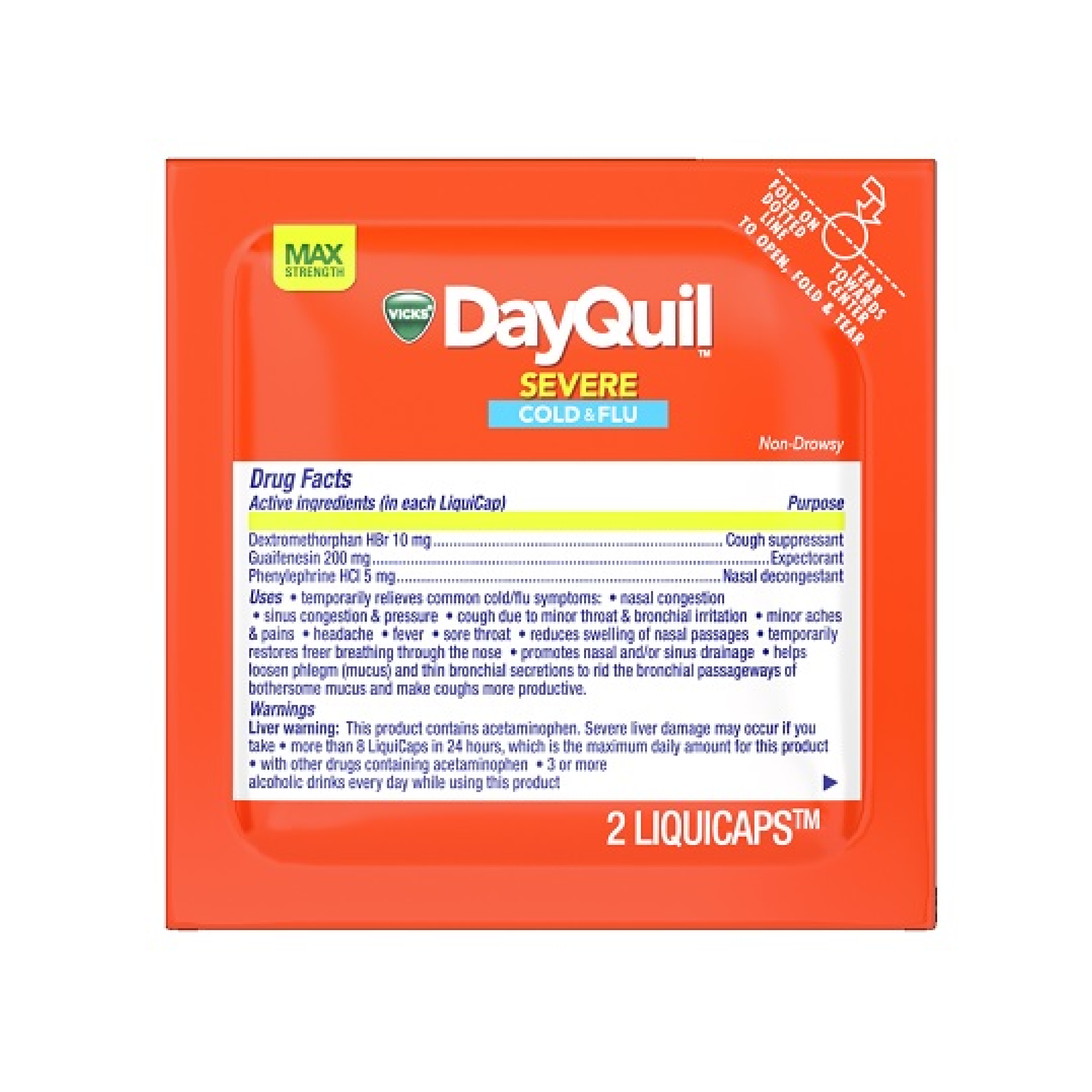 Vicks Dayquil Severe Cold & Flu Liquicaps 2 Count